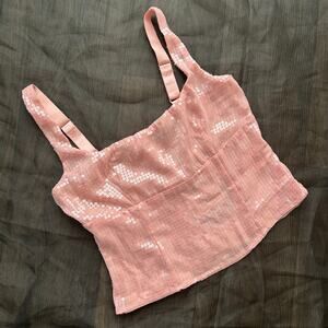 White Fox Pink Can't Explain It Sequin Bustier Size Medium